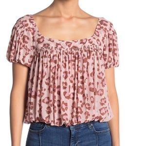 Free People Animal Print Blouse